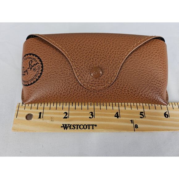 RAY-BAN BROWN LEATHER STYLE EYEGLASS / SUNGLASS CASE – CLASSIC VINTAGE FITS MOST - Picture 6 of 10